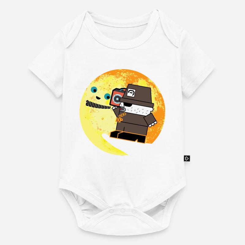 Pixel P.I. Moon Chase - Baby Premium Kurzarmbody - Weiß