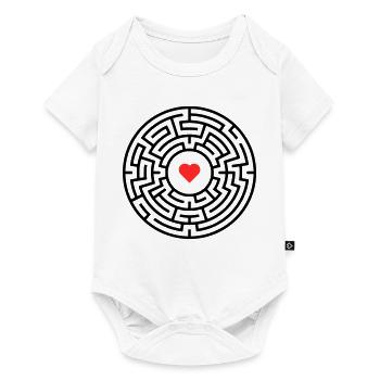 Labyrinth Heart Maze - Baby Premium short-sleeve bodysuit - white - Front