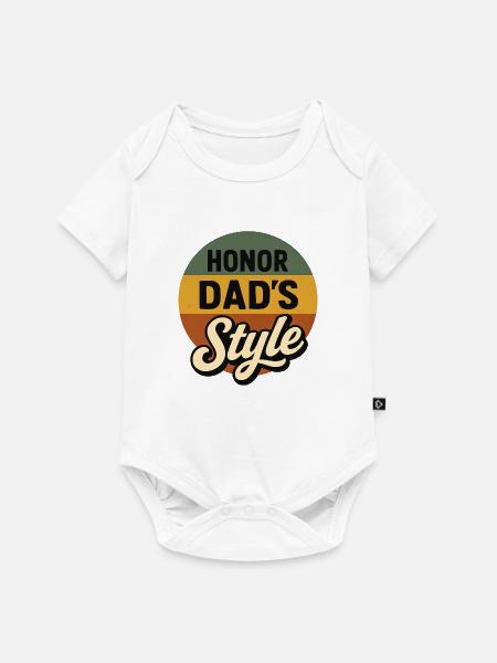 Vaters Stil Retro Kreis - Baby Premium Kurzarmbody - Weiß