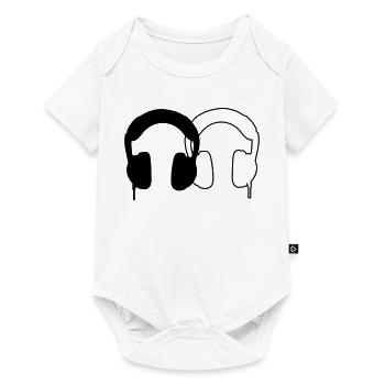 Kopfhörer - Baby Premium Kurzarmbody - Weiß - Vorne