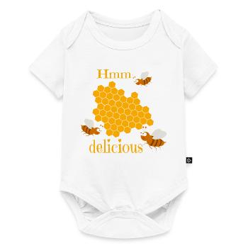 Abeilles avec nid d’abeilles - Body à manches courtes Premium Bébé - blanc - Devant