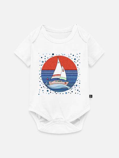 Segelboot - Baby Premium Kurzarmbody - Weiß