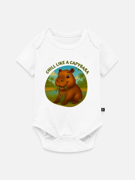 Entspann dich wie ein Kapybara - Baby Premium Kurzarmbody - Weiß