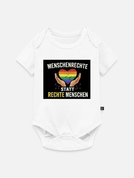 Menschenrechte statt rechte Menschen - Baby Premium Kurzarmbody - Weiß
