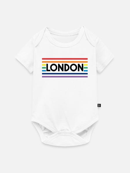LONDON Urbaner Regenbogen - Baby Premium Kurzarmbody - Weiß