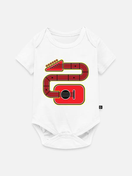 Rote Abstract Shape Gitarre - Baby Premium Kurzarmbody - Weiß