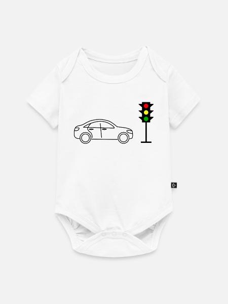 Ampel mit Auto - Baby Premium Kurzarmbody - Weiß