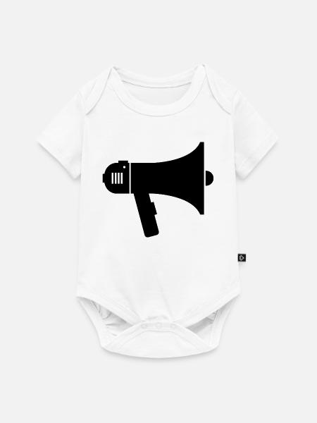 Megafon - Baby Premium Kurzarmbody - Weiß