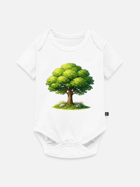 Baum im Sonnenlicht - Baby Premium Kurzarmbody - Weiß