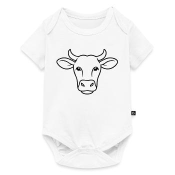 Cow Head Line Art Minimal - Baby Premium short-sleeve bodysuit - white - Front