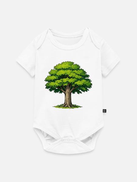Baum mit üppigem Laub - Baby Premium Kurzarmbody - Weiß