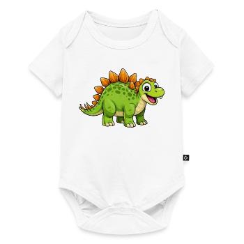 Dino Stegosaurus joyeux - Body à manches courtes Premium Bébé - blanc - Devant
