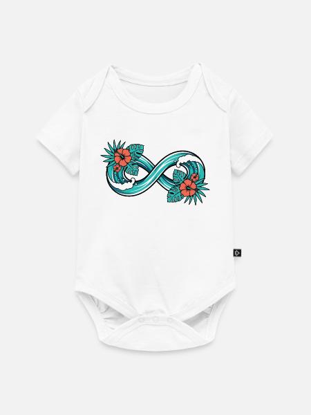 Unendliche Tropenwelle - Baby Premium Kurzarmbody - Weiß