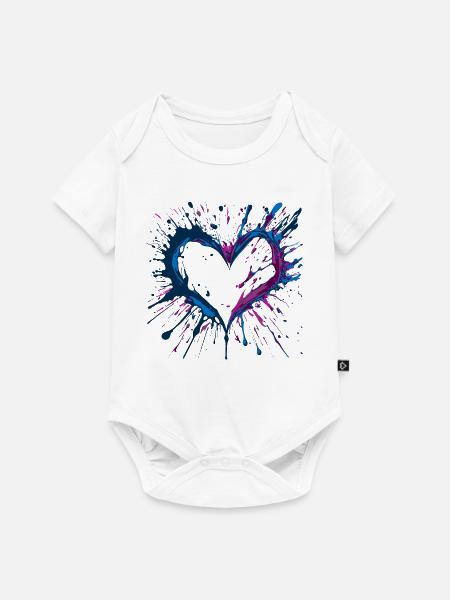 Von Key West inspirierte Heart dark - Baby Premium Kurzarmbody - Weiß