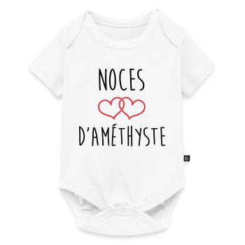 Amethyst Wedding 48 Years of Marriage - Baby Premium short-sleeve bodysuit - white - Front