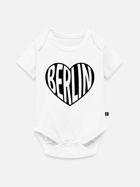 Berlin Herz Typo - Baby Premium Kurzarmbody - Weiß