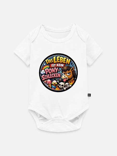 Ponyschlecken - Baby Premium Kurzarmbody - Weiß