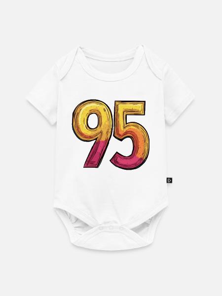 95 Zahl Bunt - Baby Premium Kurzarmbody - Weiß