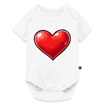Shiny Heart Pop Art Motif - Baby Premium short-sleeve bodysuit - white - Front