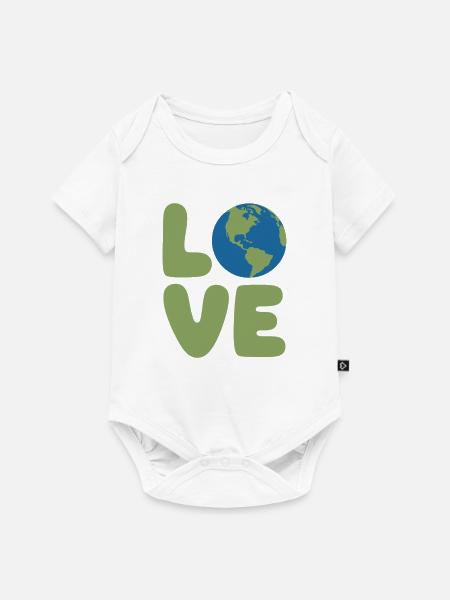 Earth Love Globe Logo - Baby Premium Kurzarmbody - Weiß