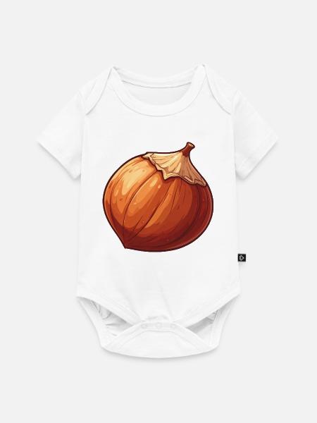 Haselnuss - Baby Premium Kurzarmbody - Weiß