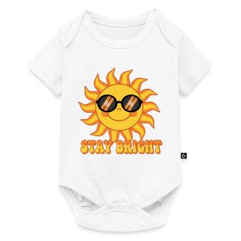 Stay Bright Retro Groovy Smiling Sun Design - Baby Premium short-sleeve bodysuit - white - Front