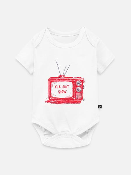 Roter Retro-TV Showdesign - Baby Premium Kurzarmbody - Weiß