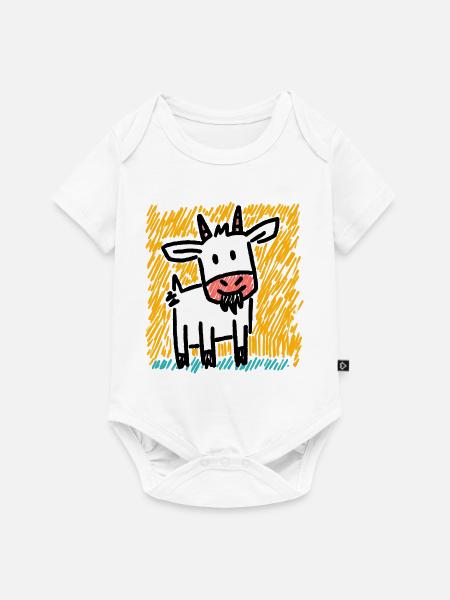 Doodle Ziege - Baby Premium Kurzarmbody - Weiß