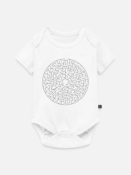 Labyrinth-Mandala - Baby Premium Kurzarmbody - Weiß