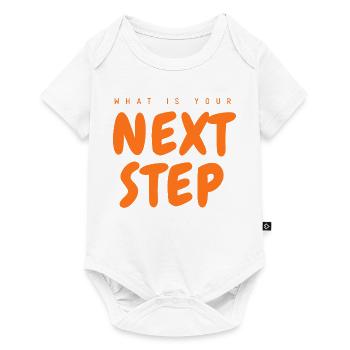 Next Step Orange Font, Next Step - Baby Premium short-sleeve bodysuit - white - Front