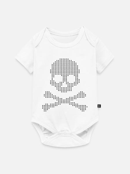 Sternenschädel und gekreuzte Knochen - Baby Premium Kurzarmbody - Weiß