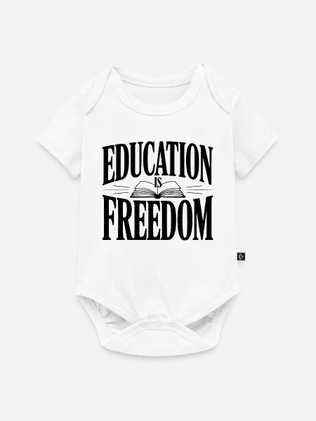 Bildung ist Freiheit - Baby Premium Kurzarmbody - Weiß