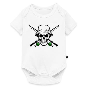 Angler Skull Crossed Rods - Baby Premium short-sleeve bodysuit - white - Front