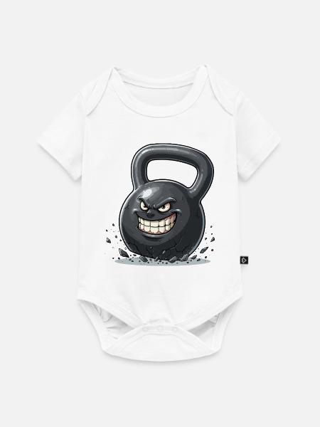 Wütende Kettlebell Kraftmonster - Baby Premium Kurzarmbody - Weiß