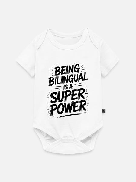 Fremdsprache Sprüche Lustige Fremdsprache Geschenk - Baby Premium Kurzarmbody - Weiß