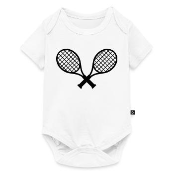 Raquettes Schläger de tennis - Body à manches courtes Premium Bébé - blanc - Devant