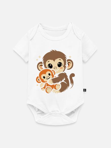 Punch Monkey Affe - Baby Premium Kurzarmbody - Weiß