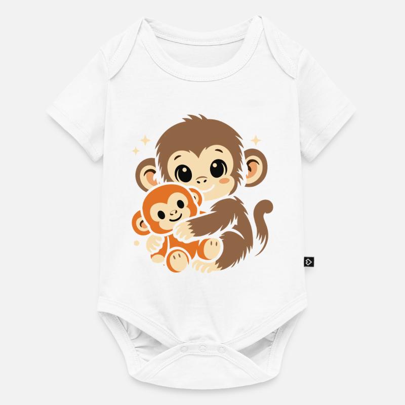 Punch Monkey Affe - Baby Premium Kurzarmbody - Weiß