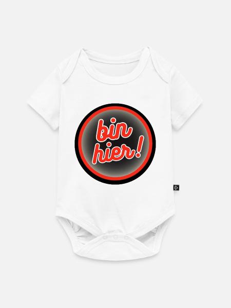 Bin Hier! Retro Badge Design - Baby Premium Kurzarmbody - Weiß