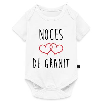 Cadeau Noces de Granit 90 Ans Mariage Amour Pur - Body à manches courtes Premium Bébé - blanc - Devant