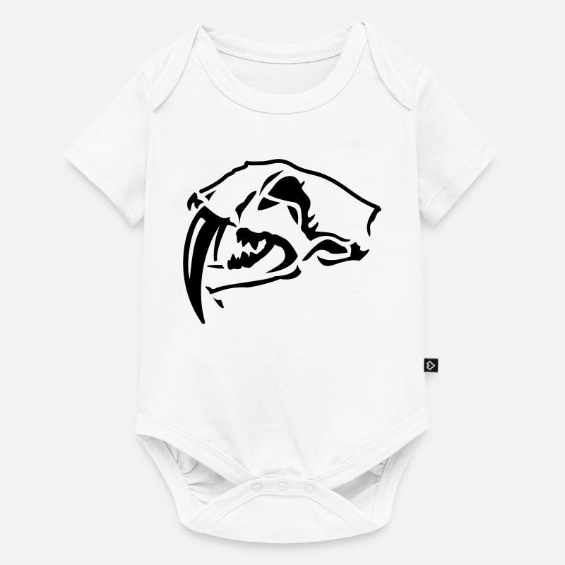 Crâne de tigre à dents de sabre - Body à manches courtes Premium Bébé - blanc