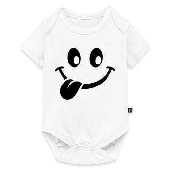 Silhouette des yeux minimalistes - Body à manches courtes Premium Bébé - blanc - Devant
