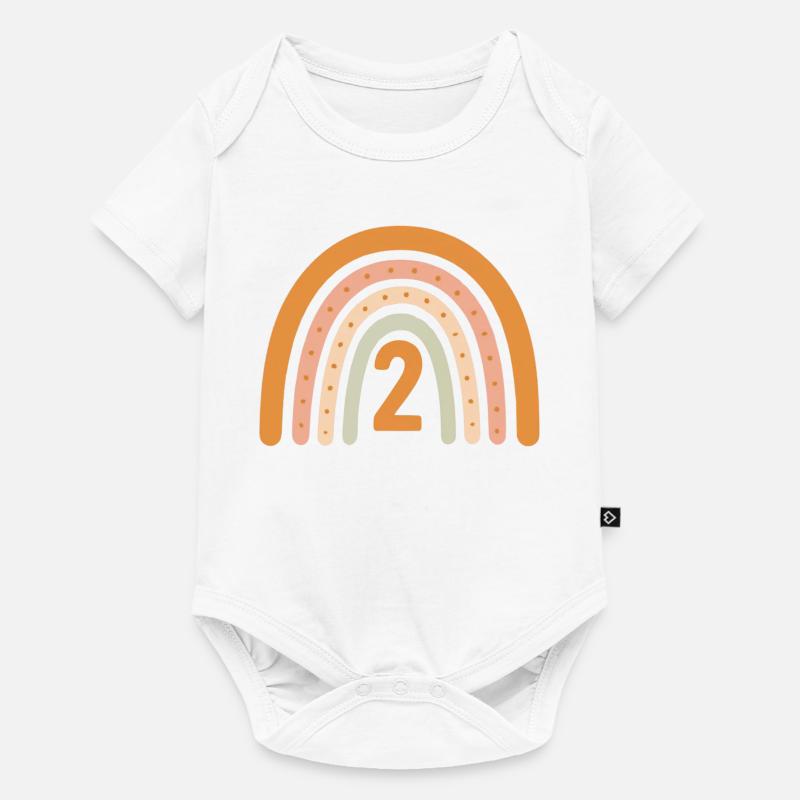 Zweiter Geburtstag Regenbogen - Baby Premium Kurzarmbody - Weiß