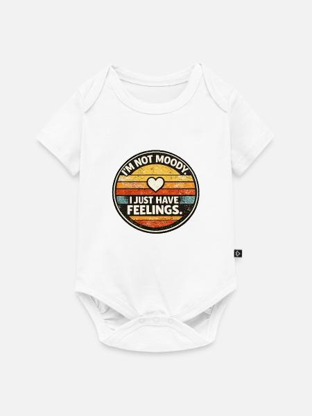 Nicht Launisch Gefühle Retro - Baby Premium Kurzarmbody - Weiß