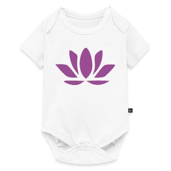 Fleur de lotus Fleur de lotus Fleur de lotus Fleur de violette Fleur de yoga - Body à manches courtes Premium Bébé - blanc - Devant