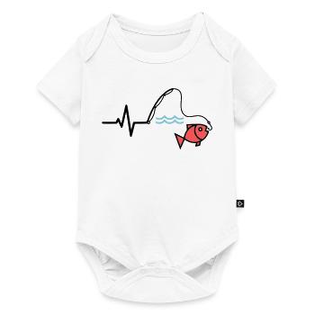 Pulse Fishing Rod Fish Colored - Baby Premium short-sleeve bodysuit - white - Front