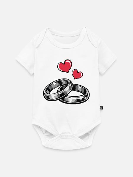 Eheringe - Baby Premium Kurzarmbody - Weiß