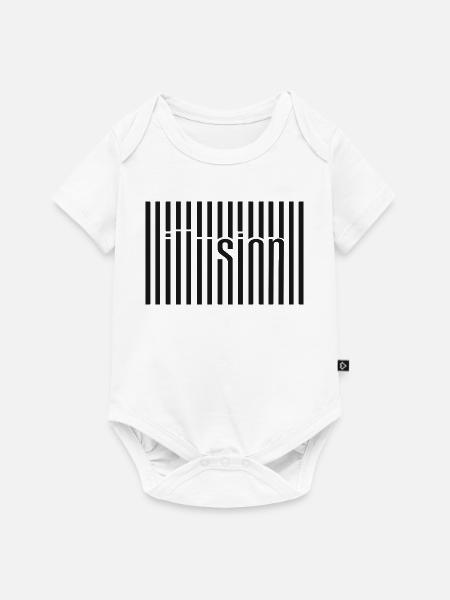 Illusion Barcode Textkunst - Baby Premium Kurzarmbody - Weiß