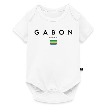 Gabonese pride, minimalist sleek design - Baby Premium short-sleeve bodysuit - white - Front