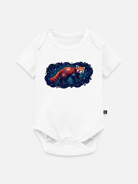 Kosmischer Roter Panda Konstellation Sternbild - Baby Premium Kurzarmbody - Weiß